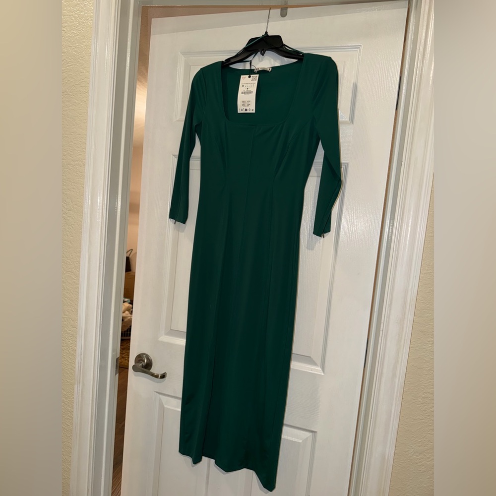 Zara Teal Long Sleeve Dress